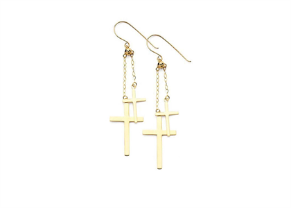 Fashionable Double Cross Chain Earring